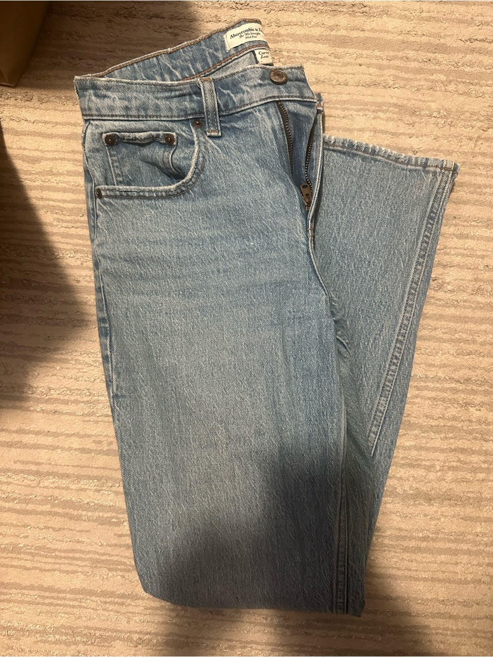 Abercrombie & Fitch Light Blue Straight-Leg Jeans